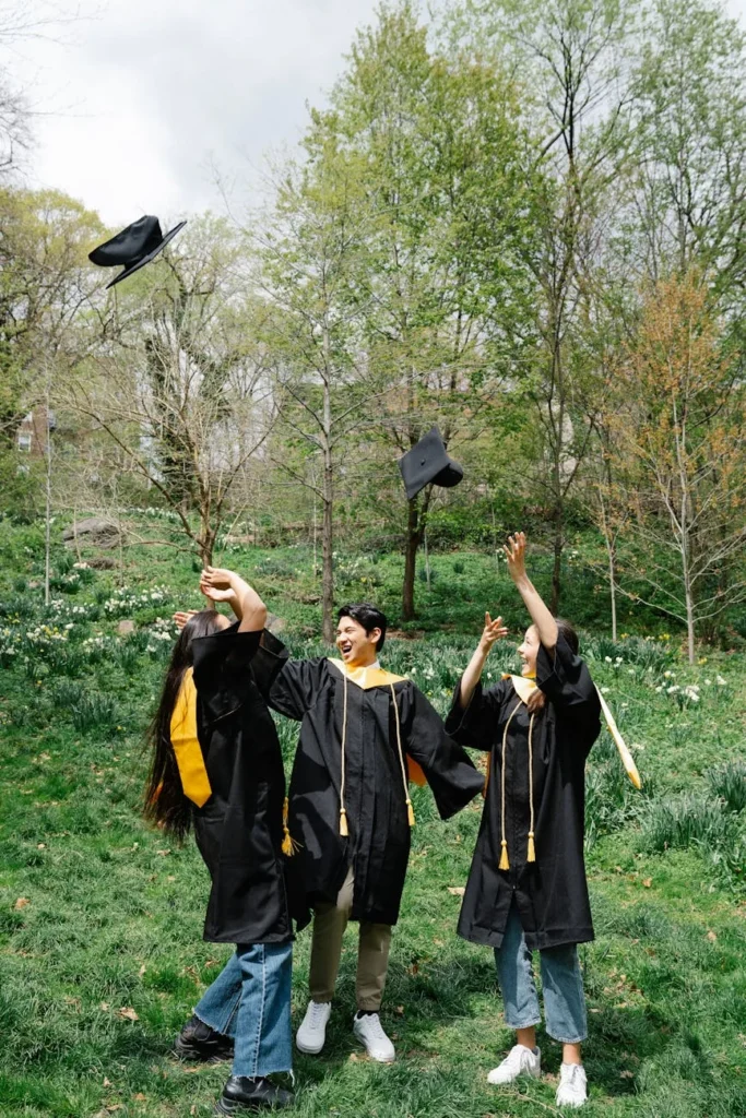 Student celebrating scholarship success