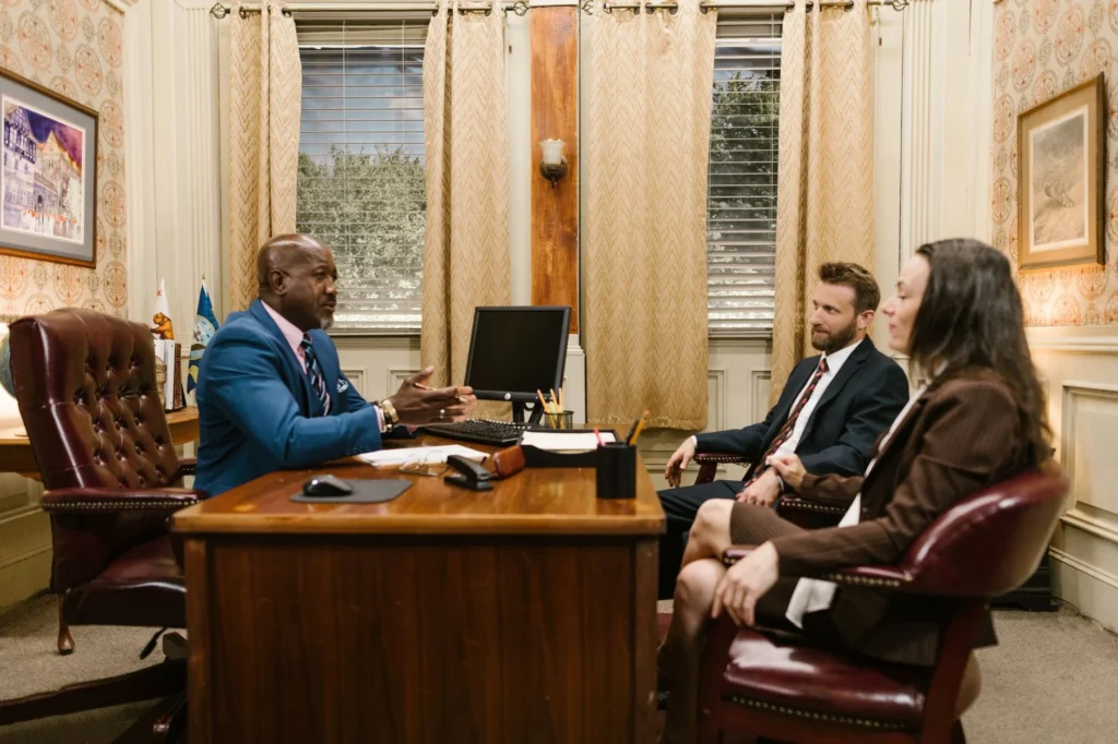 Family law attorney in Texas helping a client