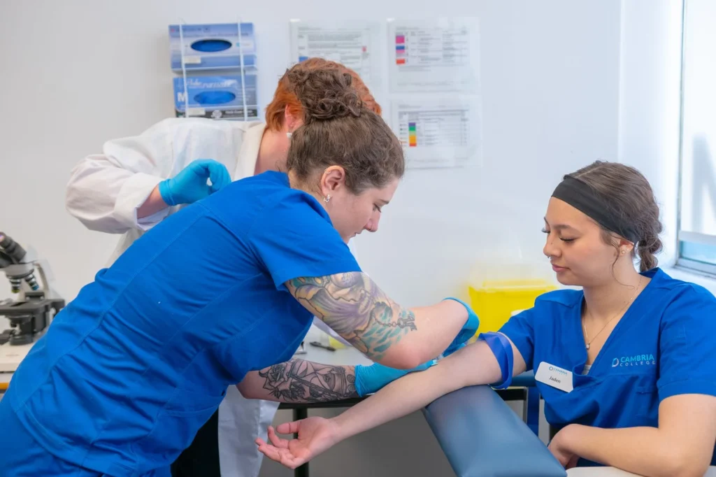 Nursing students in a classroom